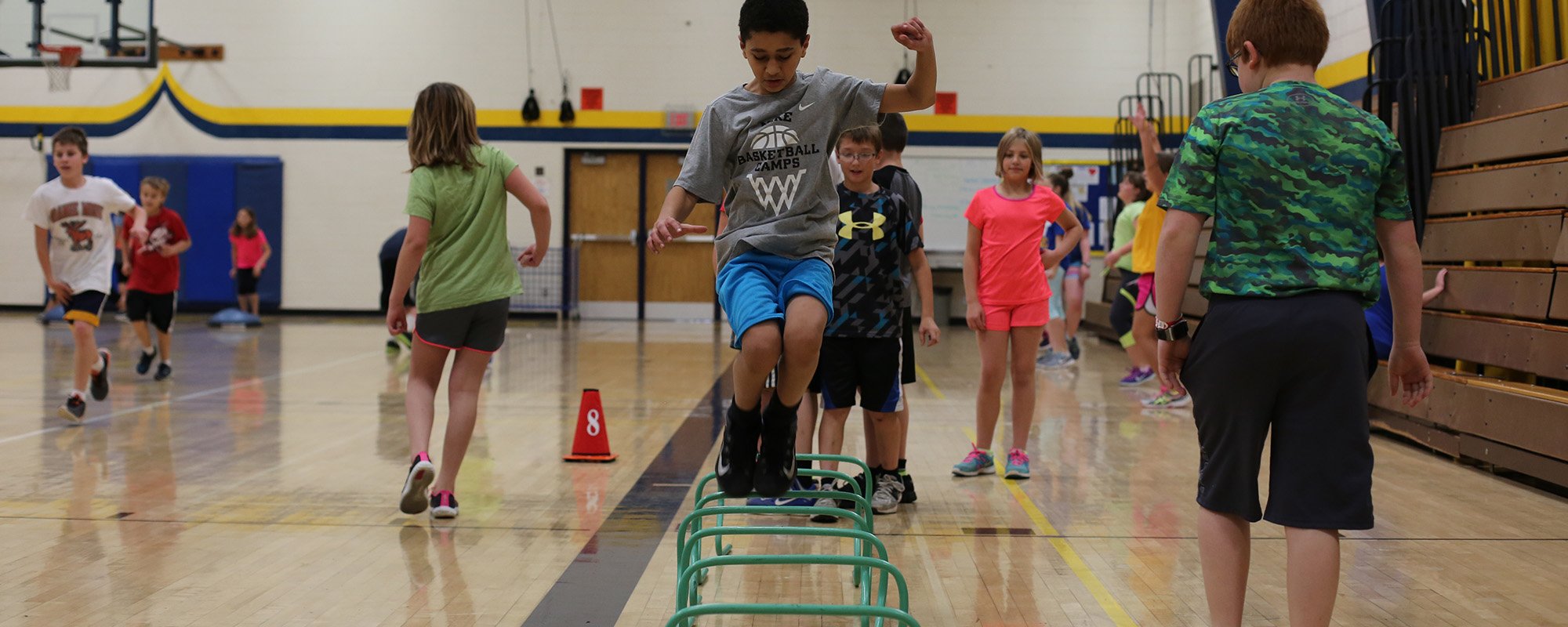 TMS students exercising in gym